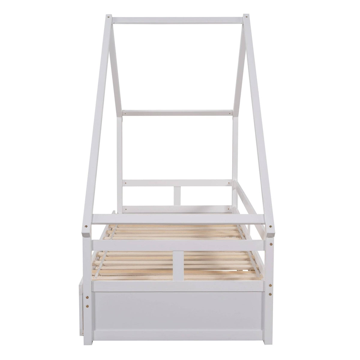 White Espresso Wooden Extending Daybed with Two Drawers K265