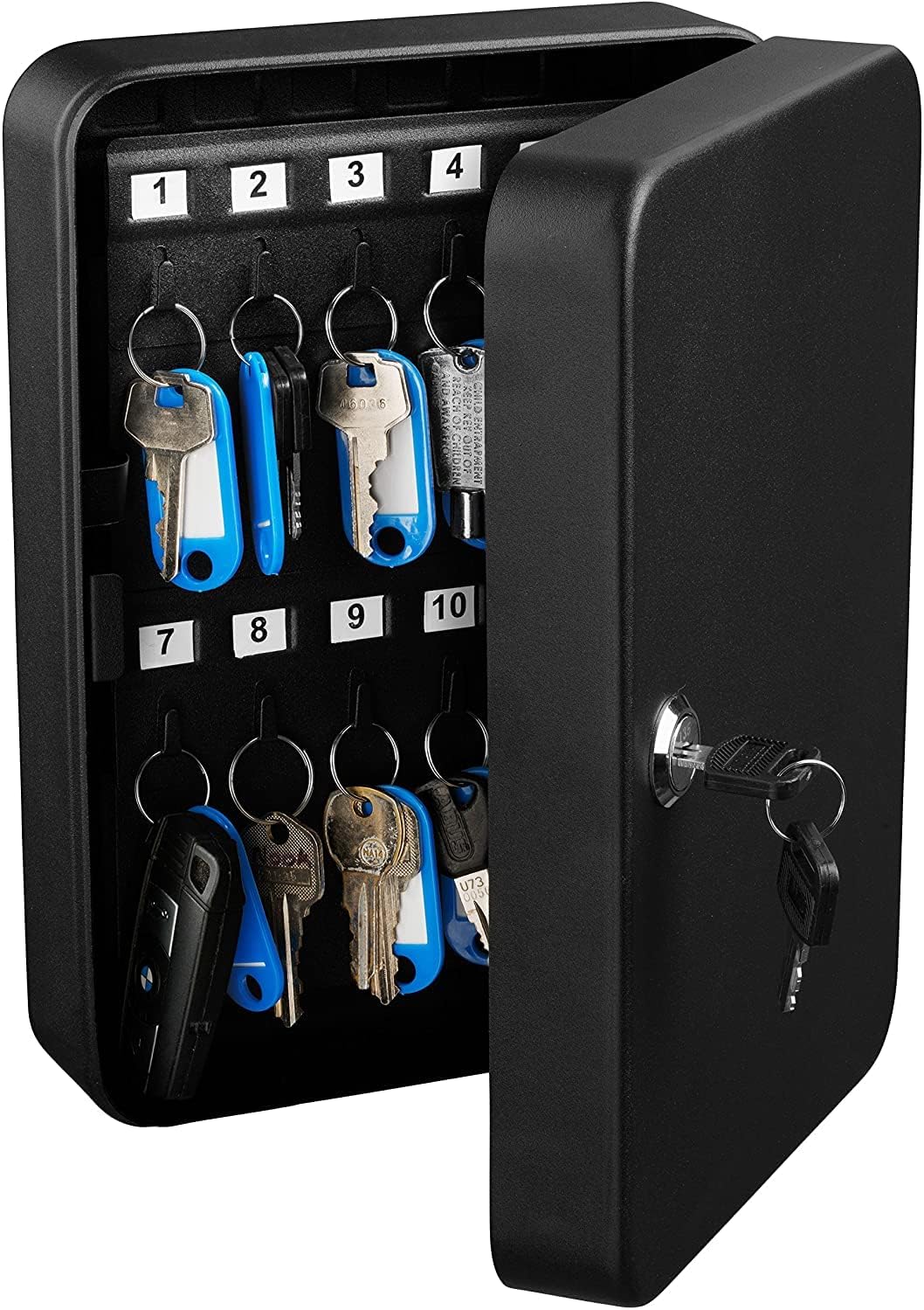 48 Key Steel Security Key Organizer Wall Mount Lock Box (Black) R148219