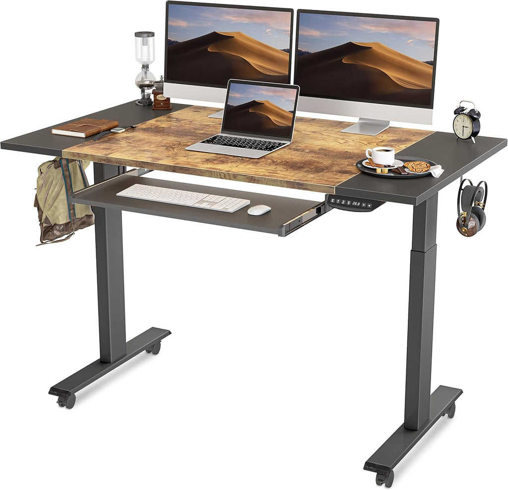 48 x 24 Inch Electric Standing Desk with Keyboard Tray J1027