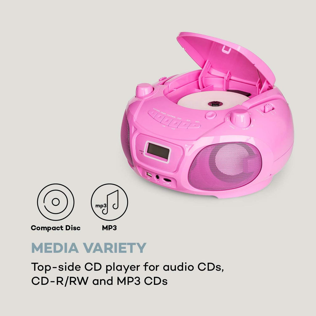 Pink Pack of 2 CD Radio Boombox with Bluetooth R835