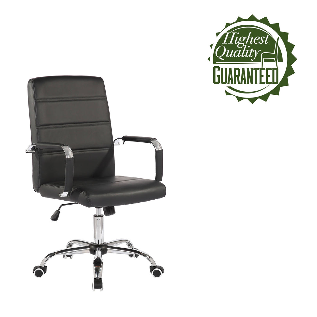 White PU Leather Swivel Office Chair D36406