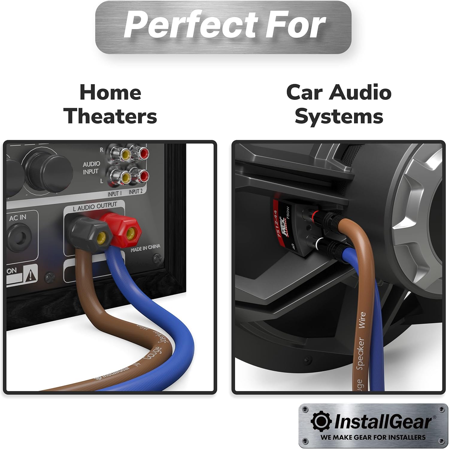 14 Gauge AWG 500ft Speaker Wire Cable Blue Black Pack of 2 X96325