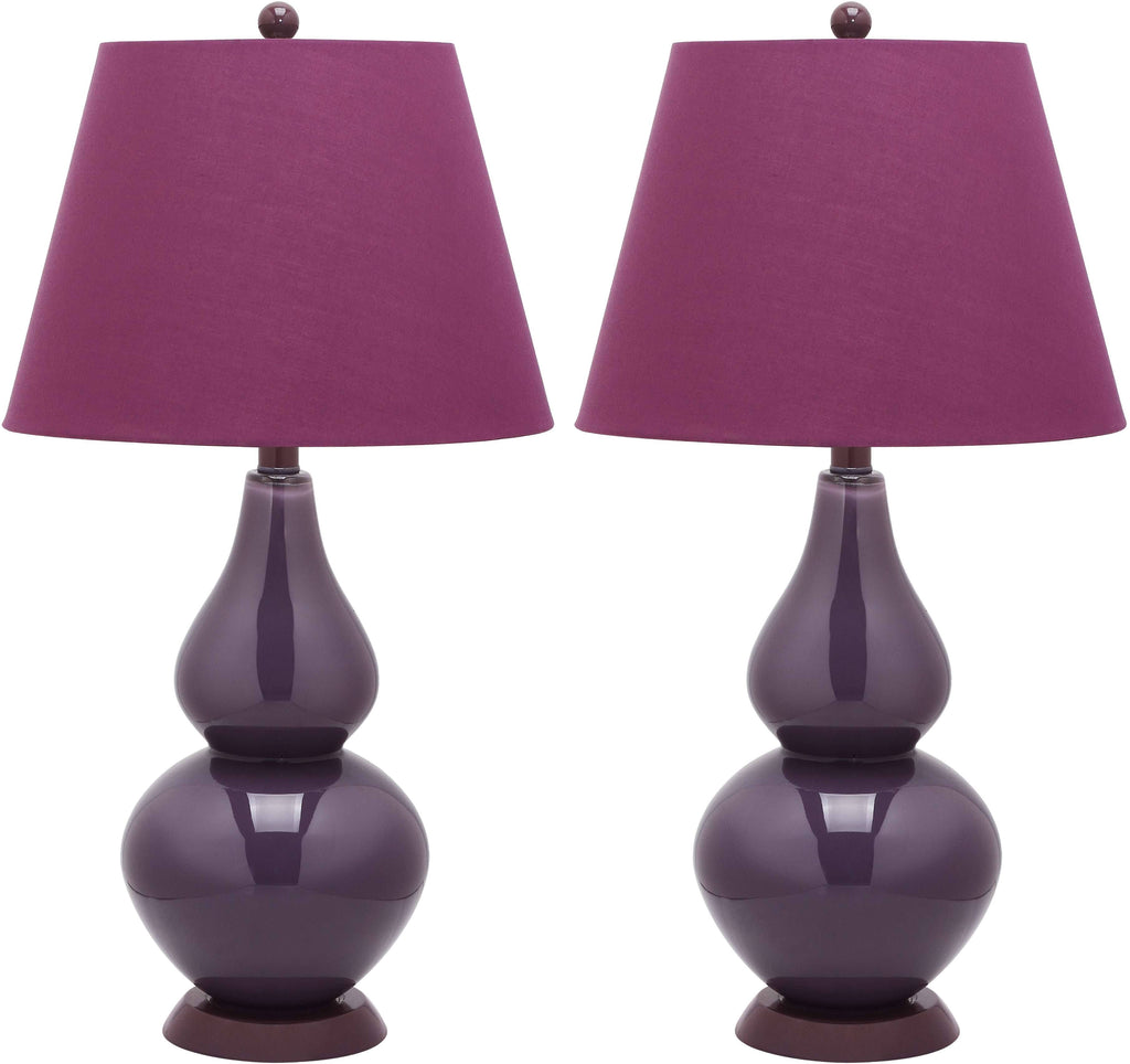 Dark Purple Double Gourd Lamp Set of 2 Q582