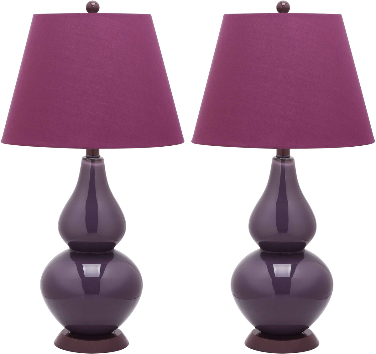 Dark Purple Double Gourd Lamp Set of 2 Q582