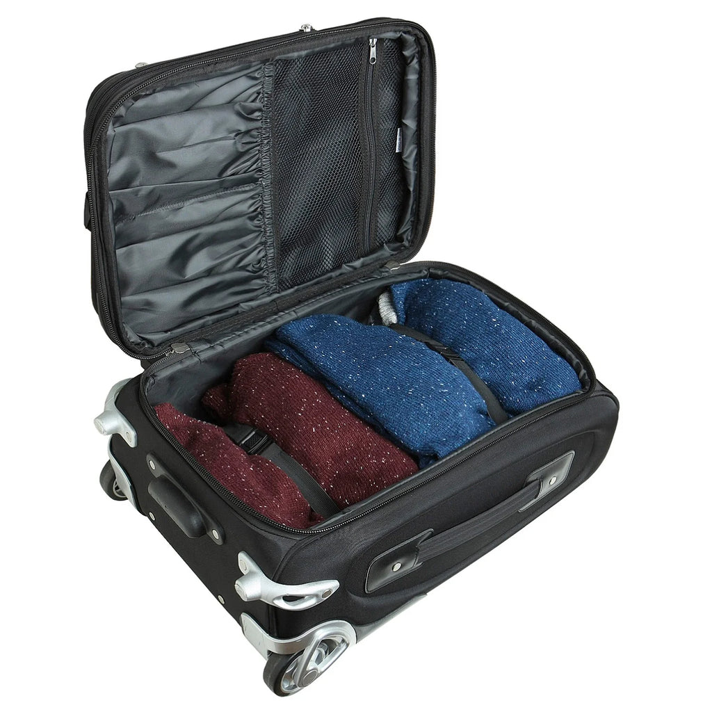 Black Softside Rolling Carry-On Suitcase F1613