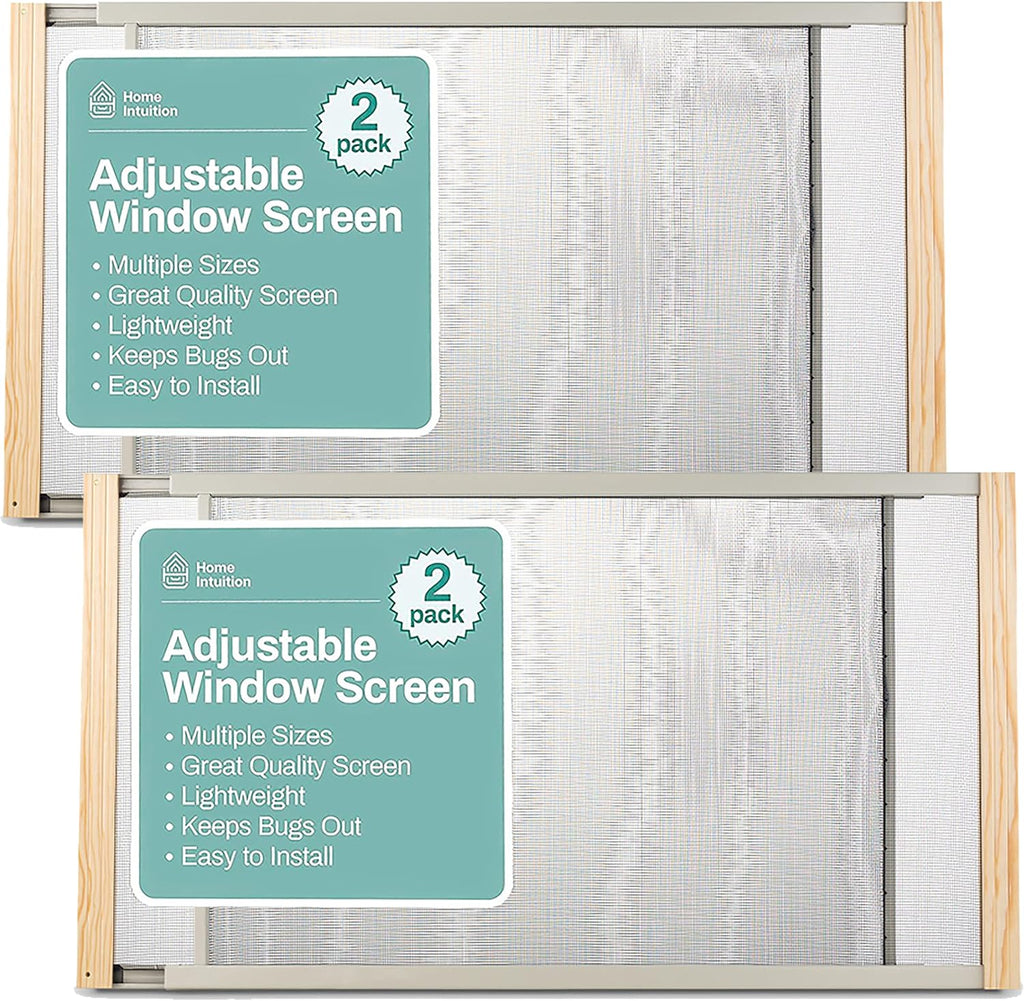2-Pack Adjustable Window Screen 19-33 inches Wide, 18 Inch High, Bug and Mosquito Netting N602510