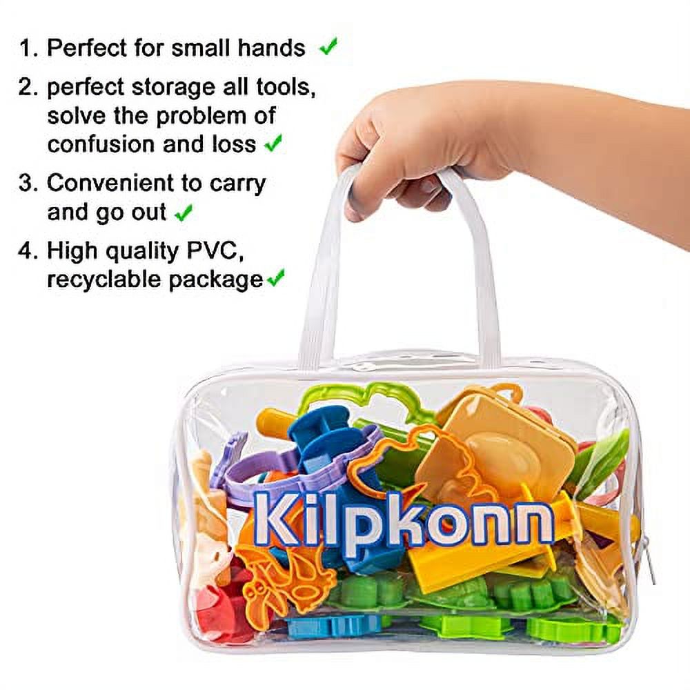 42Pcs Play Dough Tools Kit with Storage Bag J808755
