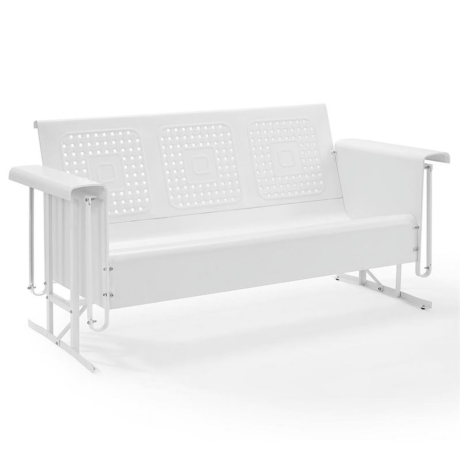 White Metal Gliding Patio Sofa Q342800