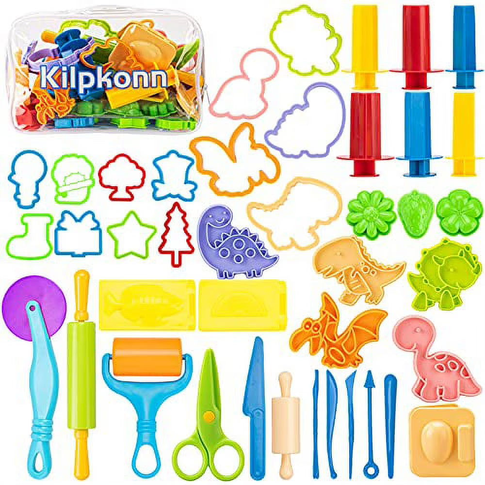 42Pcs Play Dough Tools Kit with Storage Bag J808755