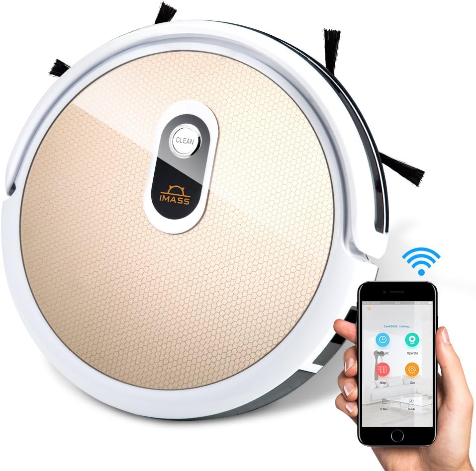 Gold Robot Vacuum Cleaner and Mop with Wi-Fi App Control Auto Charge J19281