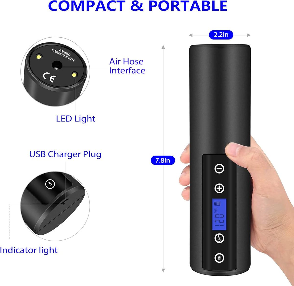 Portable Electric Air Compressor Tire Inflator O68815