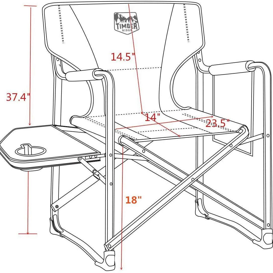 Portable Folding Directors Chair with Side Table (2 Pack) V991684