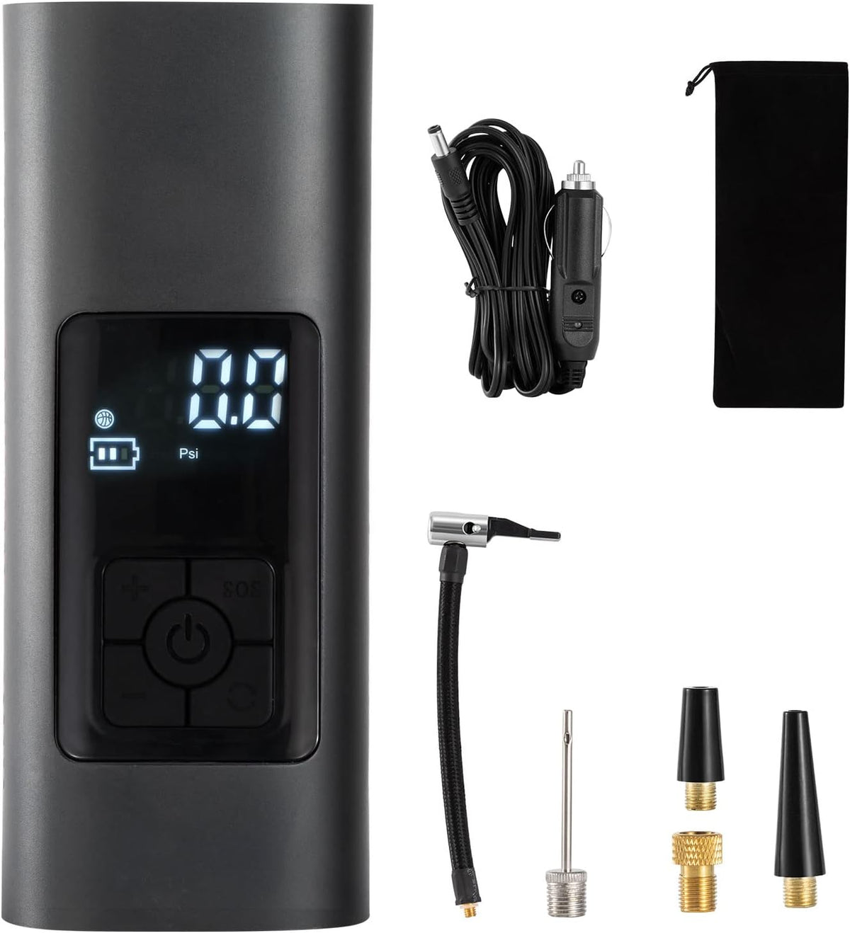 Portable Wireless Tire Air Inflator with 6000mAh Rechargeable Battery, Digital Display, Pack of 2 N301