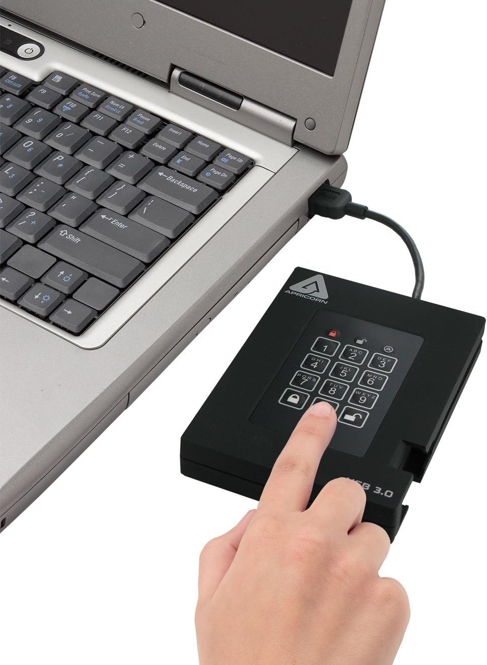 2TB 256-Bit Encrypted USB 3.0 Hard Drive with PIN Access E49064