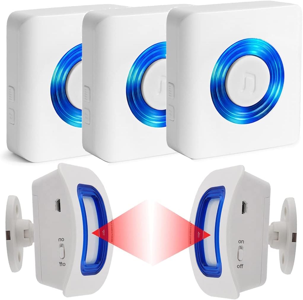 Wireless Motion Sensor Alert Room Bed Alarm with 3 Receiver and 2 Monitor Motion I136