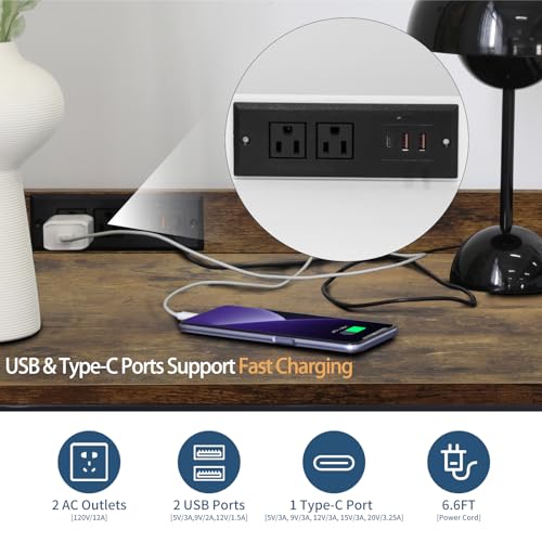 Black Printer Stand with Storage B8351