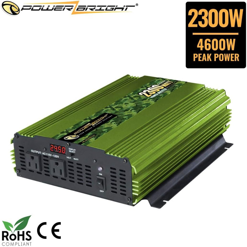 3500 Watt Power Inverter, DC 24V to 120V AC, Four AC Outlets, LCD Display Z153