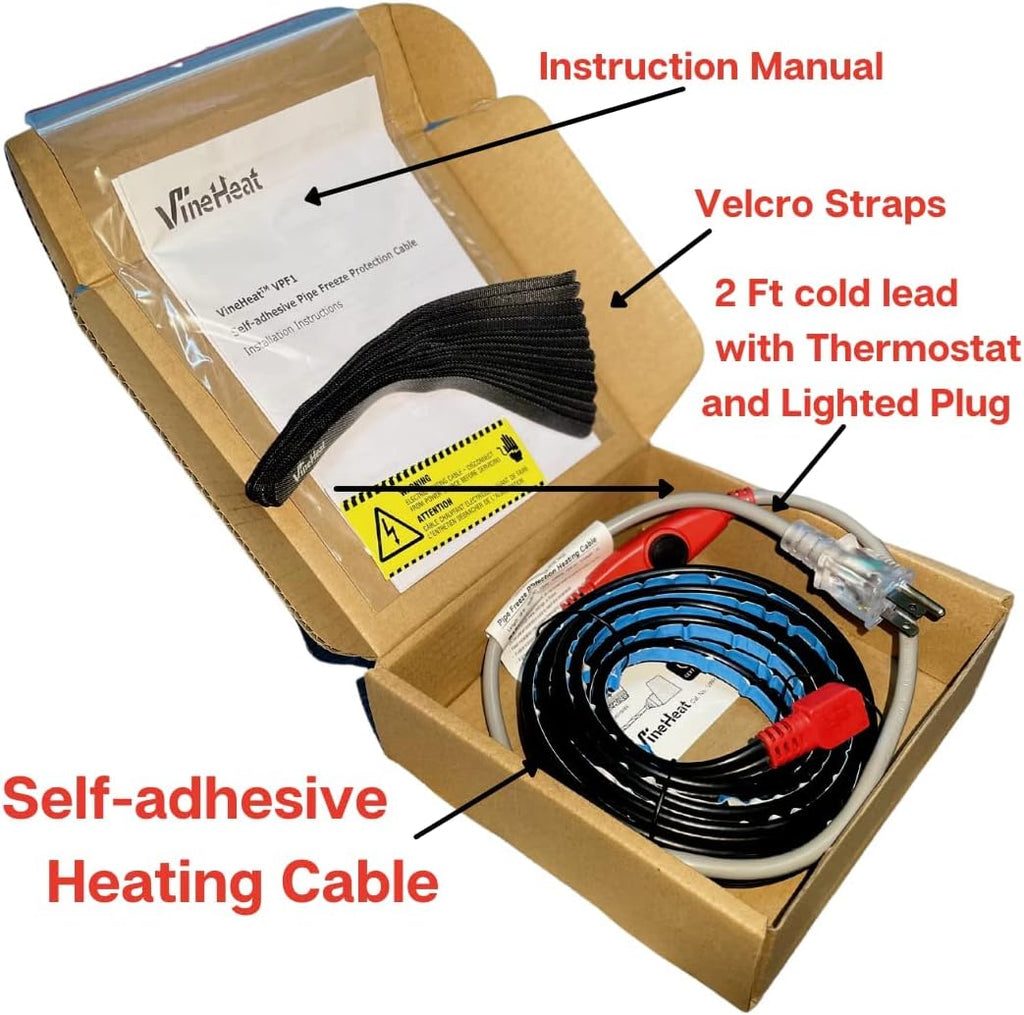 40 Ft Self-adhesive Pipe Freeze Protection Cable 120V Pack of 2 K50404