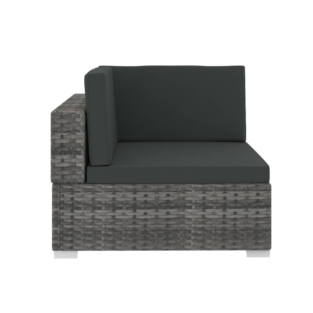 4 Piece Poly Rattan Patio Sofa Set with Cushions Gray Y344473