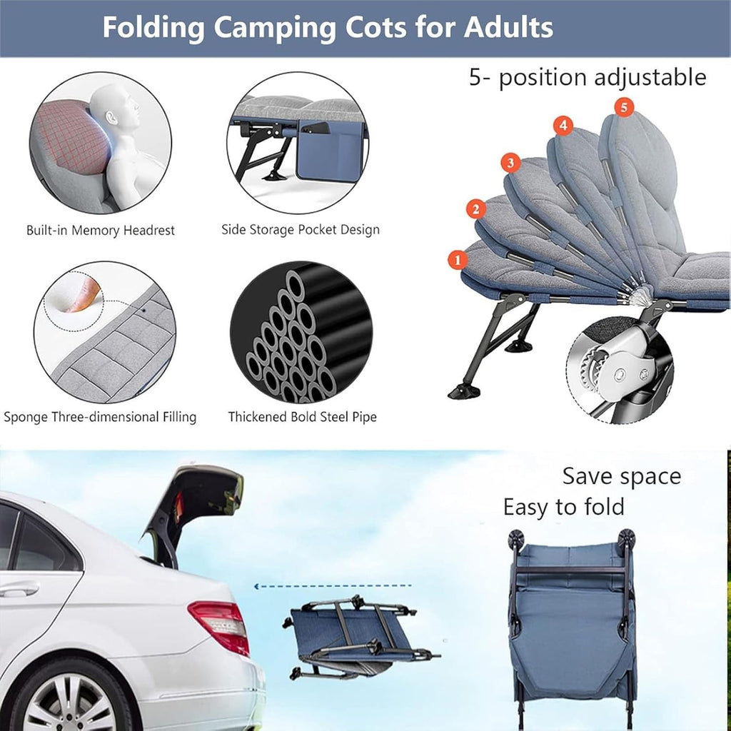 Heavy Duty Folding Camping Cot with Mattress I333