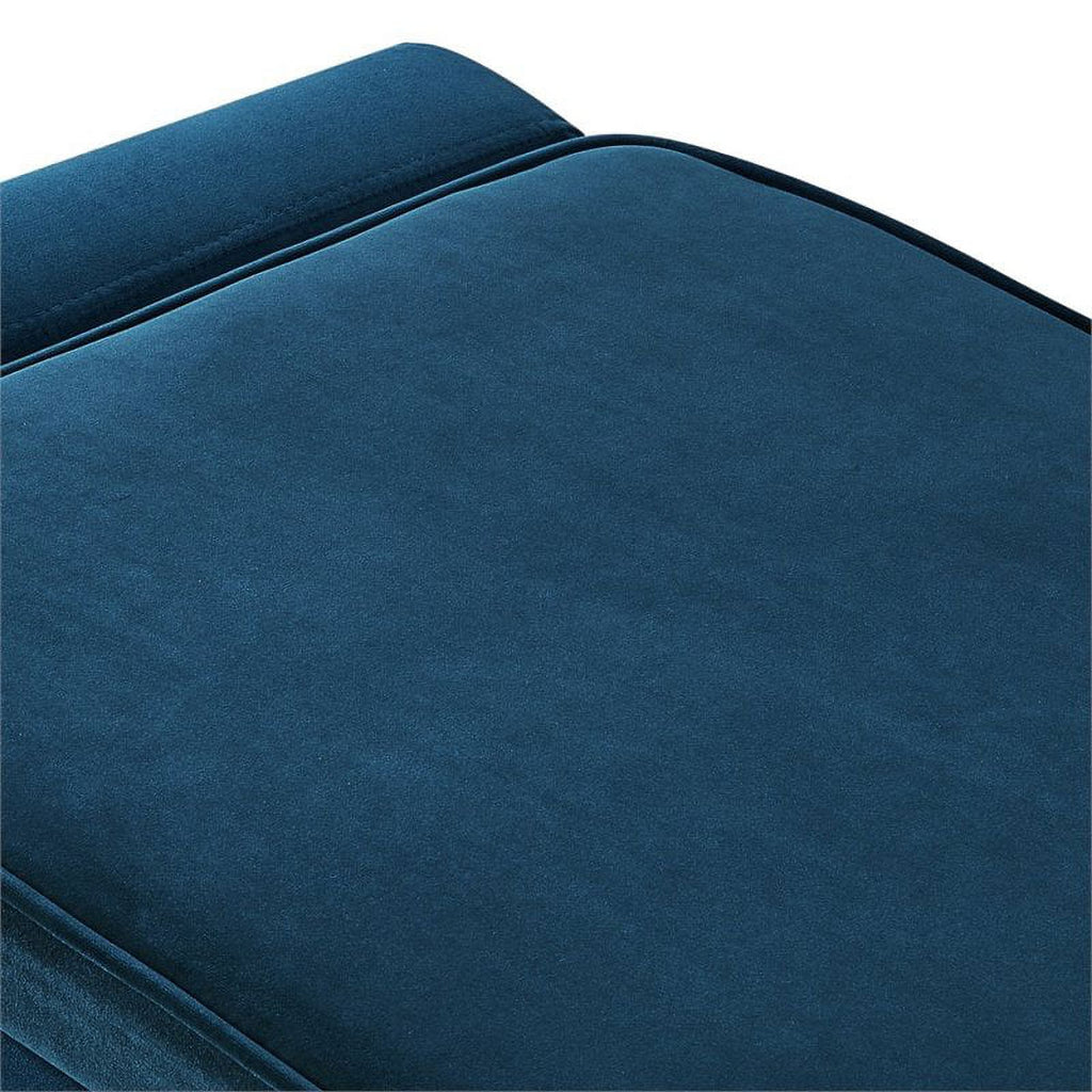 Blue Velvet Upholstered Bench with Shoe Storage A292202