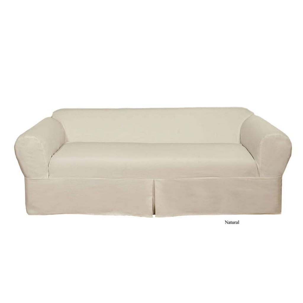 Natural Cotton Twill 2 Piece Sofa Slipcover X949