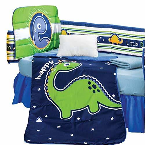Bright Blue and Green Dinosaurs Crib Bedding Set 4pcs U541060