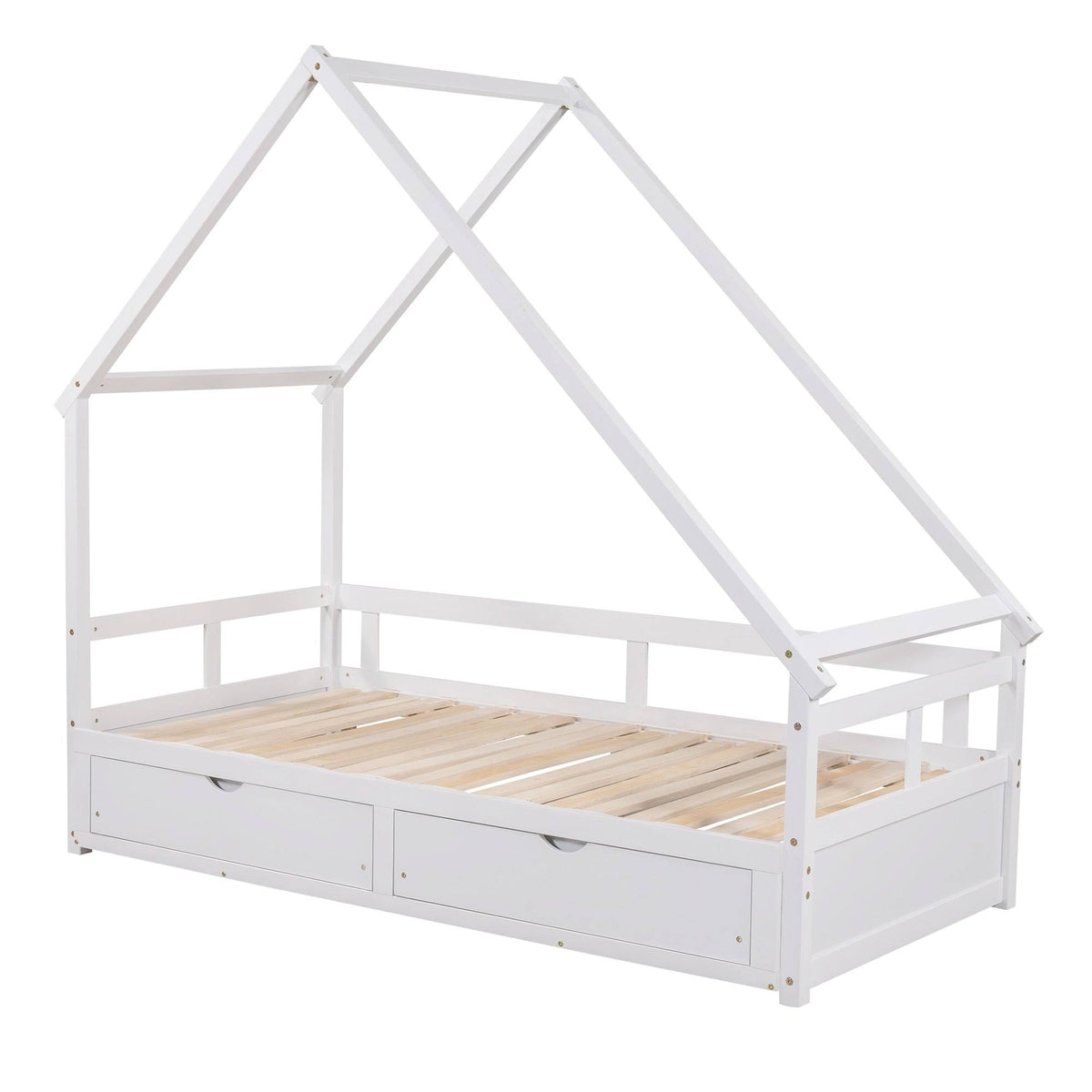 White Espresso Wooden Extending Daybed with Two Drawers K265