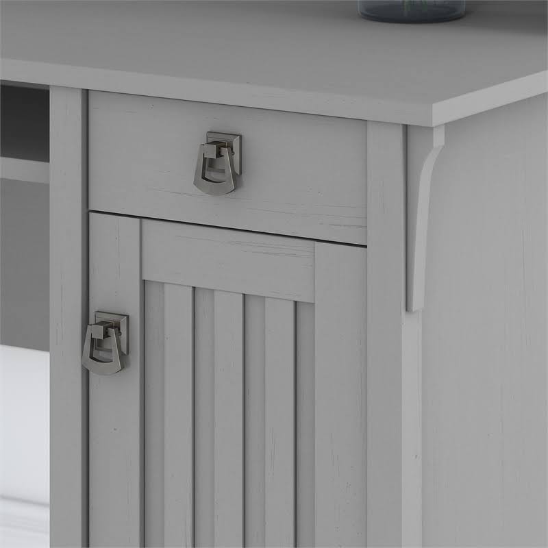 L Shaped Desk with Storage in Cape Cod Gray P117