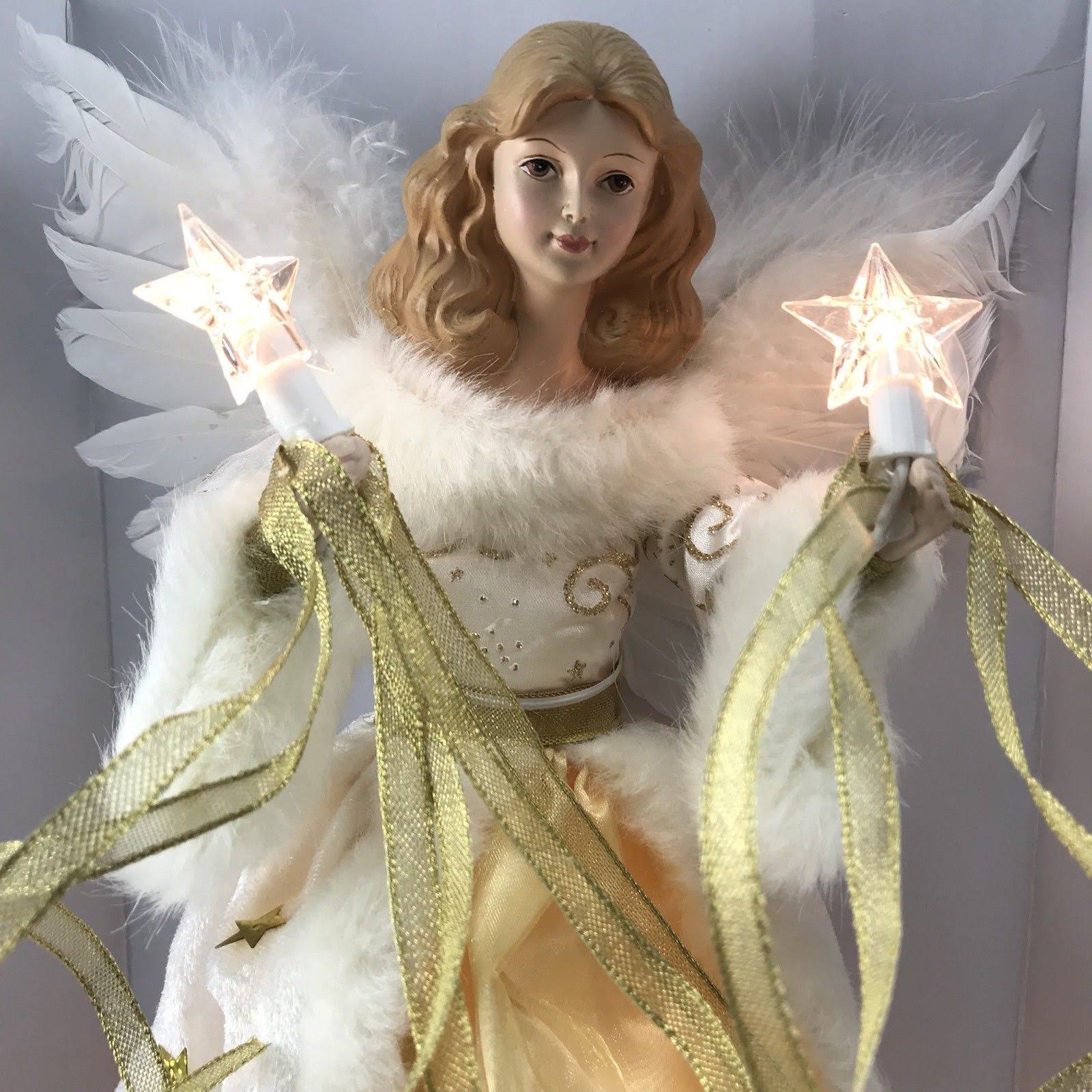 Cream and Gold Angel Treetop U65913