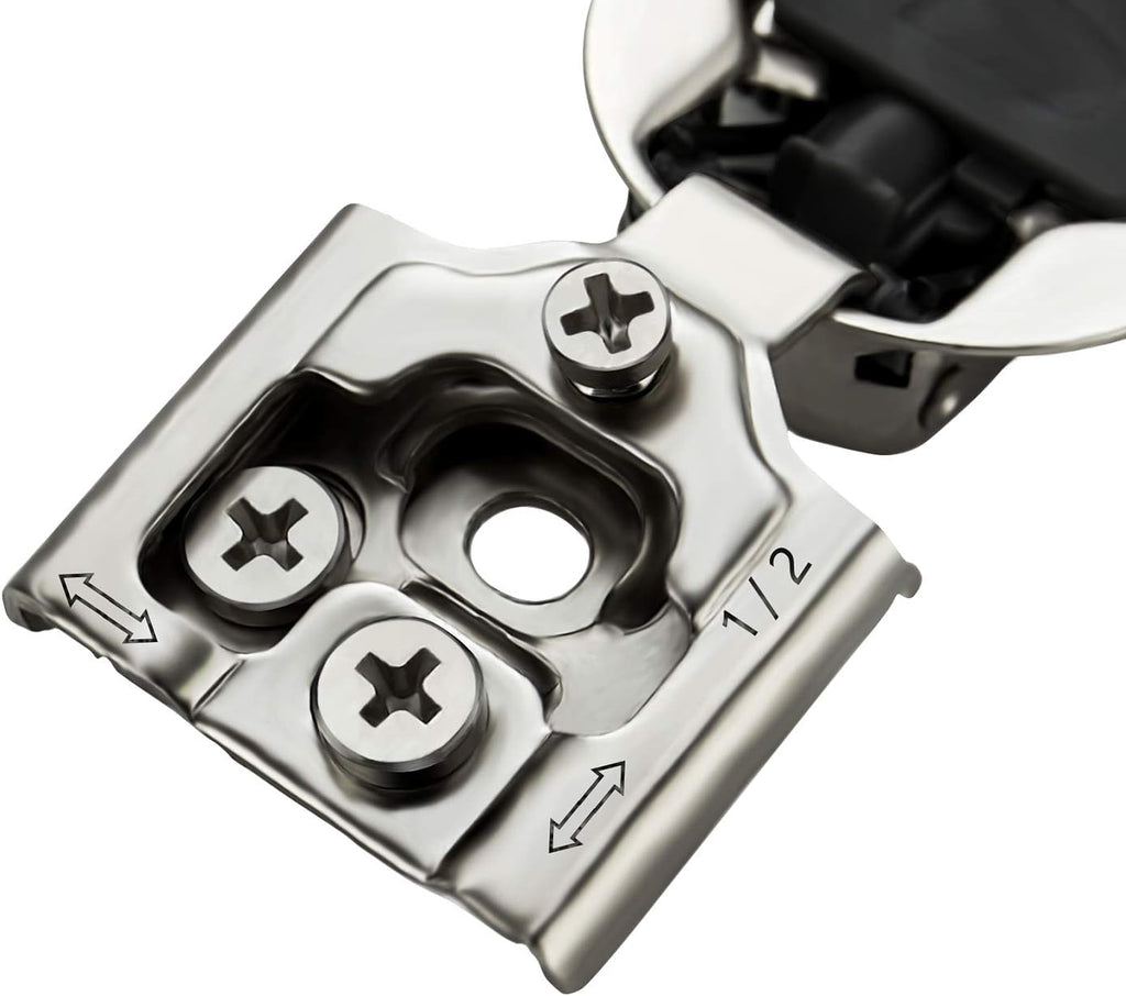 12 Pack 6 Pairs 1/2 inch Overlay Soft Close Hinges Satin Nickel Stainless Steel Concealed Hinge S5734