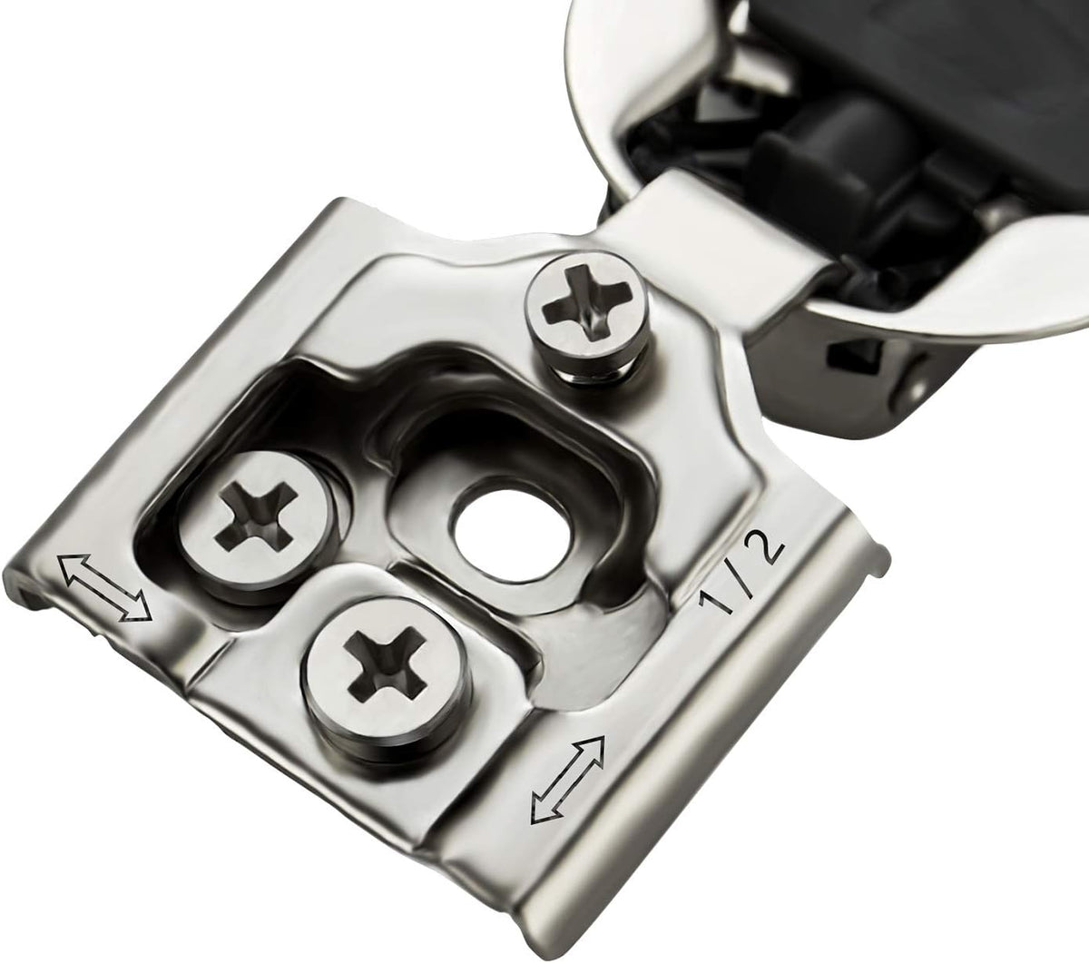 12 Pack 6 Pairs 1/2 inch Overlay Soft Close Hinges Satin Nickel Stainless Steel Concealed Hinge S5734