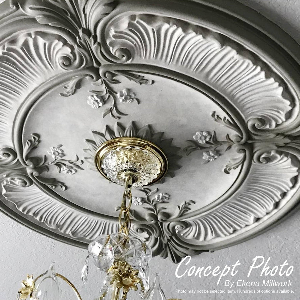 Hand-Painted Pale Gold Ceiling Medallion V83976