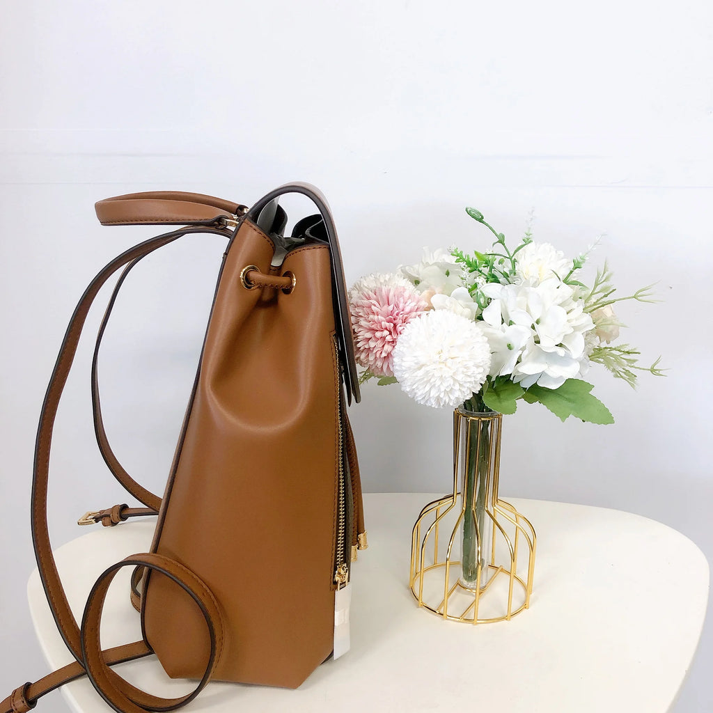Brown Drawstring Backpack Q549726