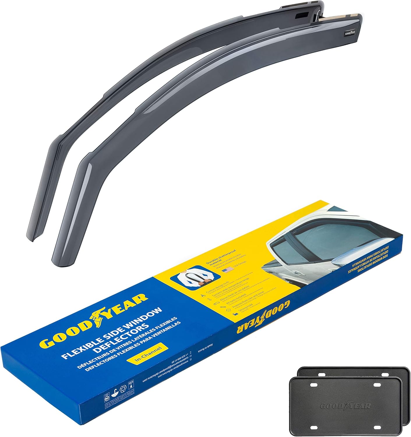 Shatterproof in-Channel Window Deflectors for Toyota Tacoma 2016-2022 Access Cab, 2 pcs C577
