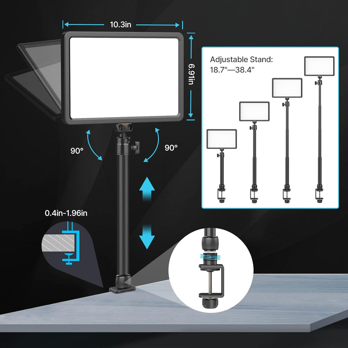 11in LED Key Light with Controller Extendable Studio Lighting K949911