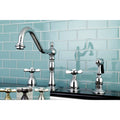 Victorian Cross-Handle Kitchen Faucet with Side Sprayer, Silver K433341