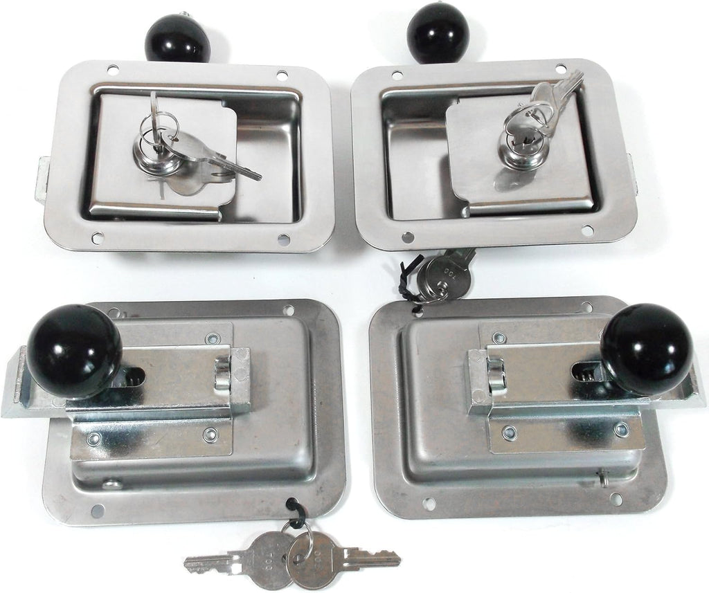 4 Pack Stainless Steel Locking Door Latch with Interior Safety Release K126566