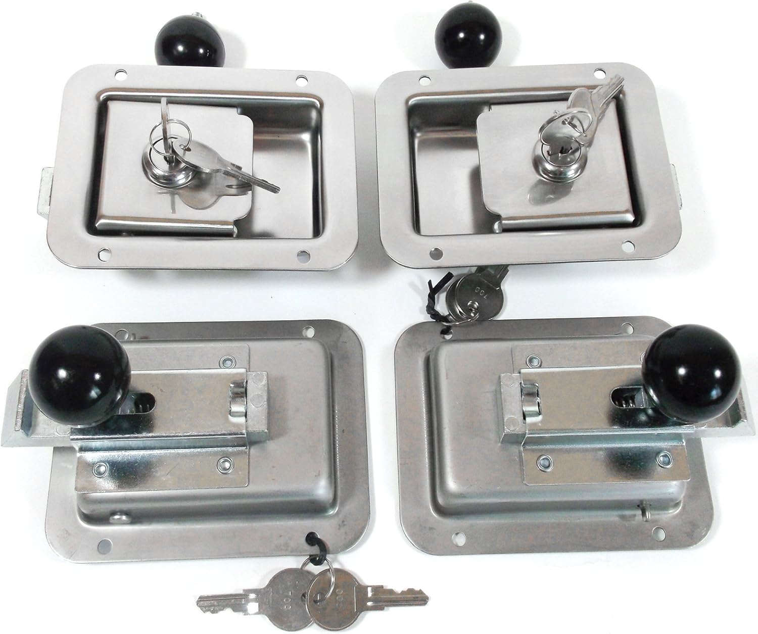4 Pack Stainless Steel Locking Door Latch with Interior Safety Release K126566