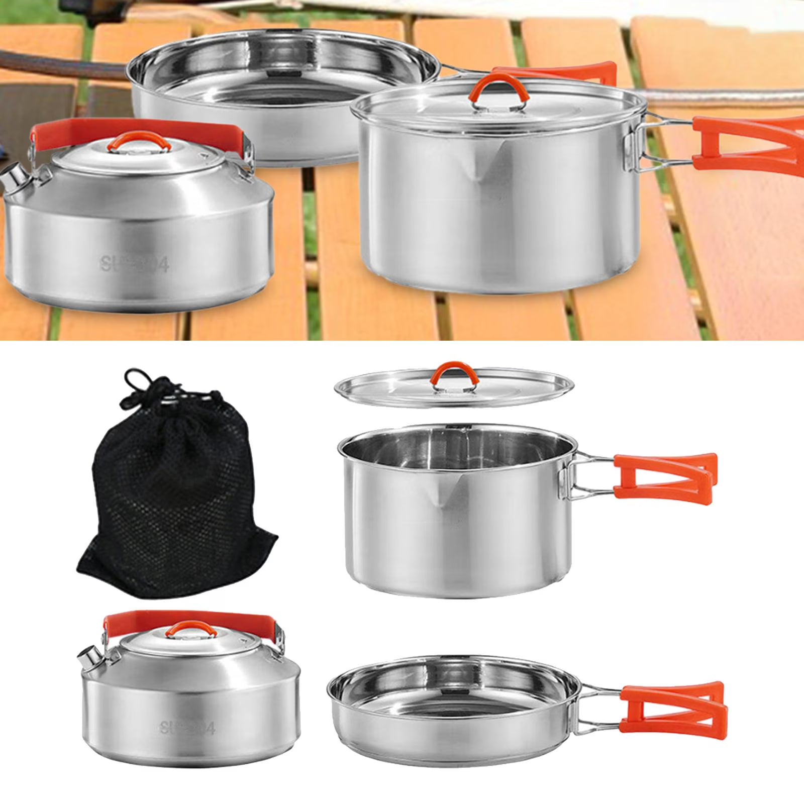 Camping Cookware Set with Kettle D535