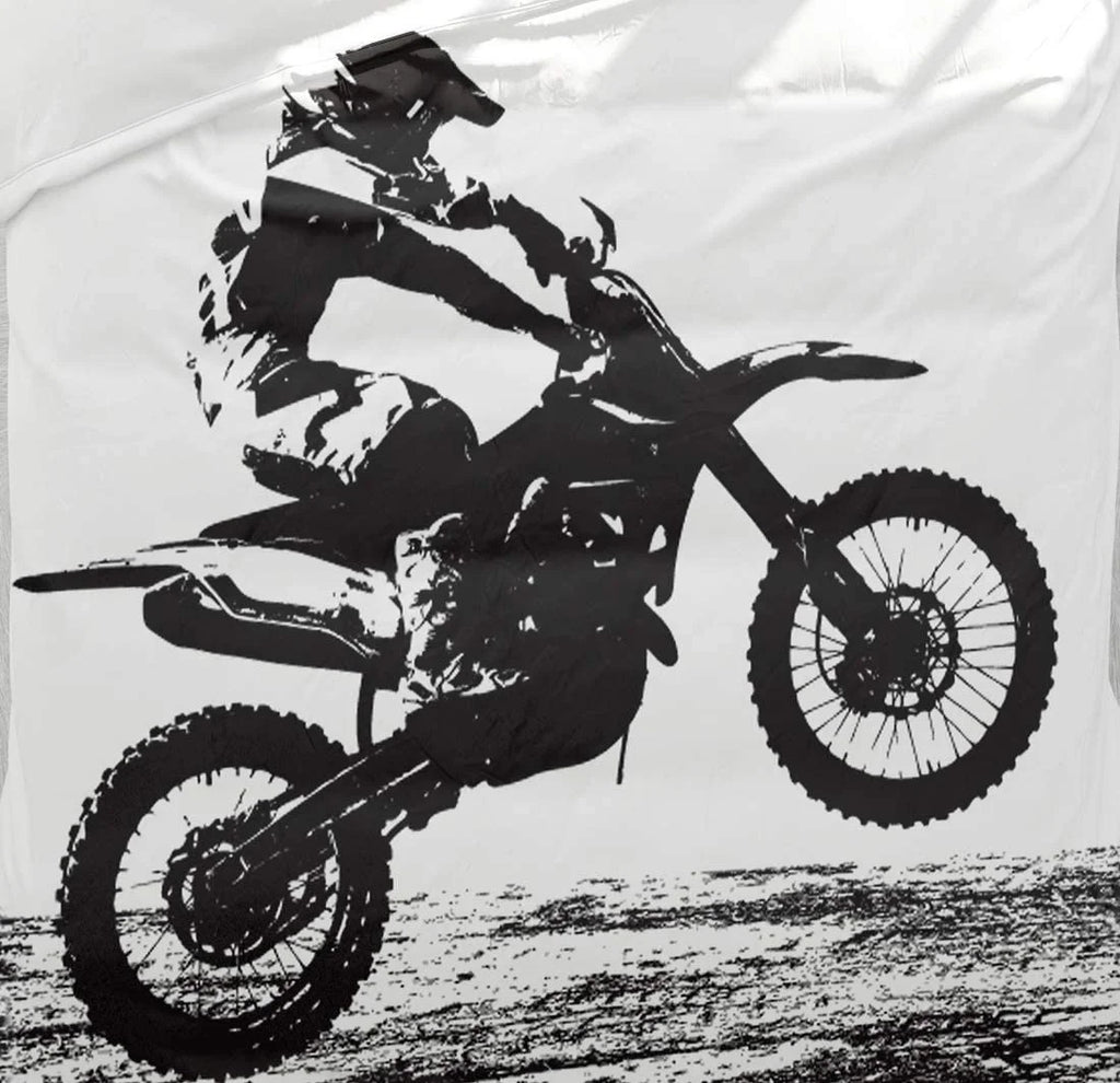 Red Dirt Bike Queen Size 3 Piece Duvet Cover Set with Pillowcases I67750