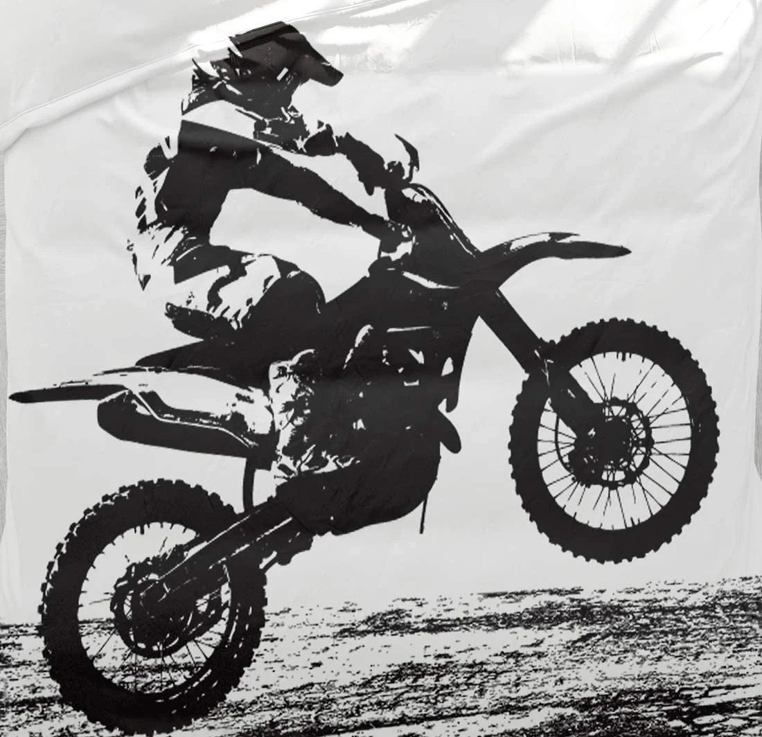 Red Dirt Bike Queen Size 3 Piece Duvet Cover Set with Pillowcases I67750