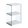 3 Tier Tower Bookcase White Faux Marble Y101