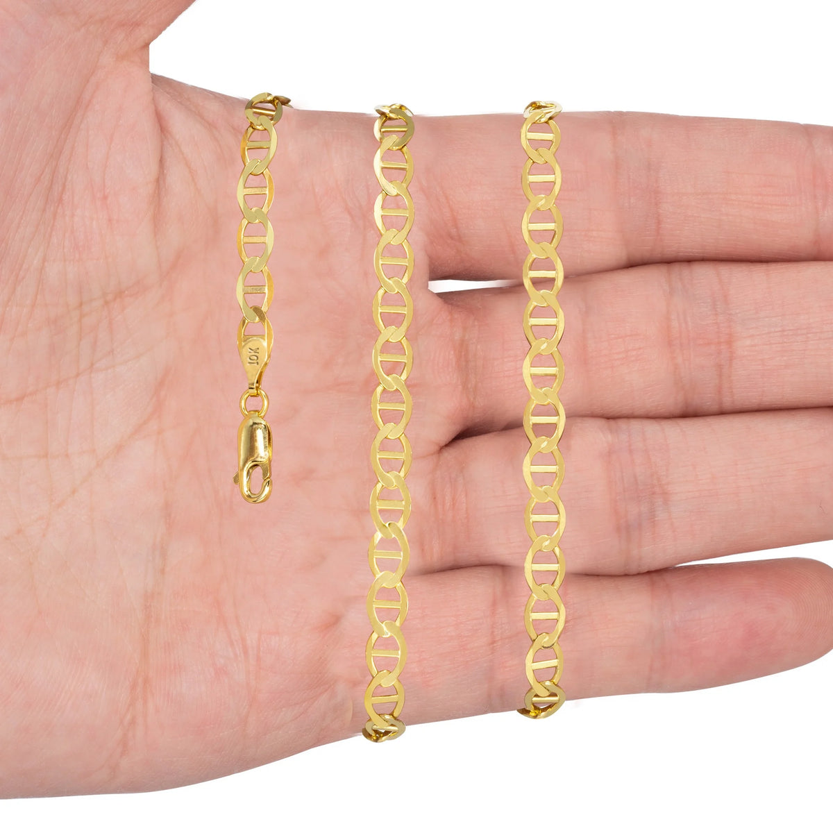 10k Yellow Gold Anchor Chain Necklace 16" - 30" F5510