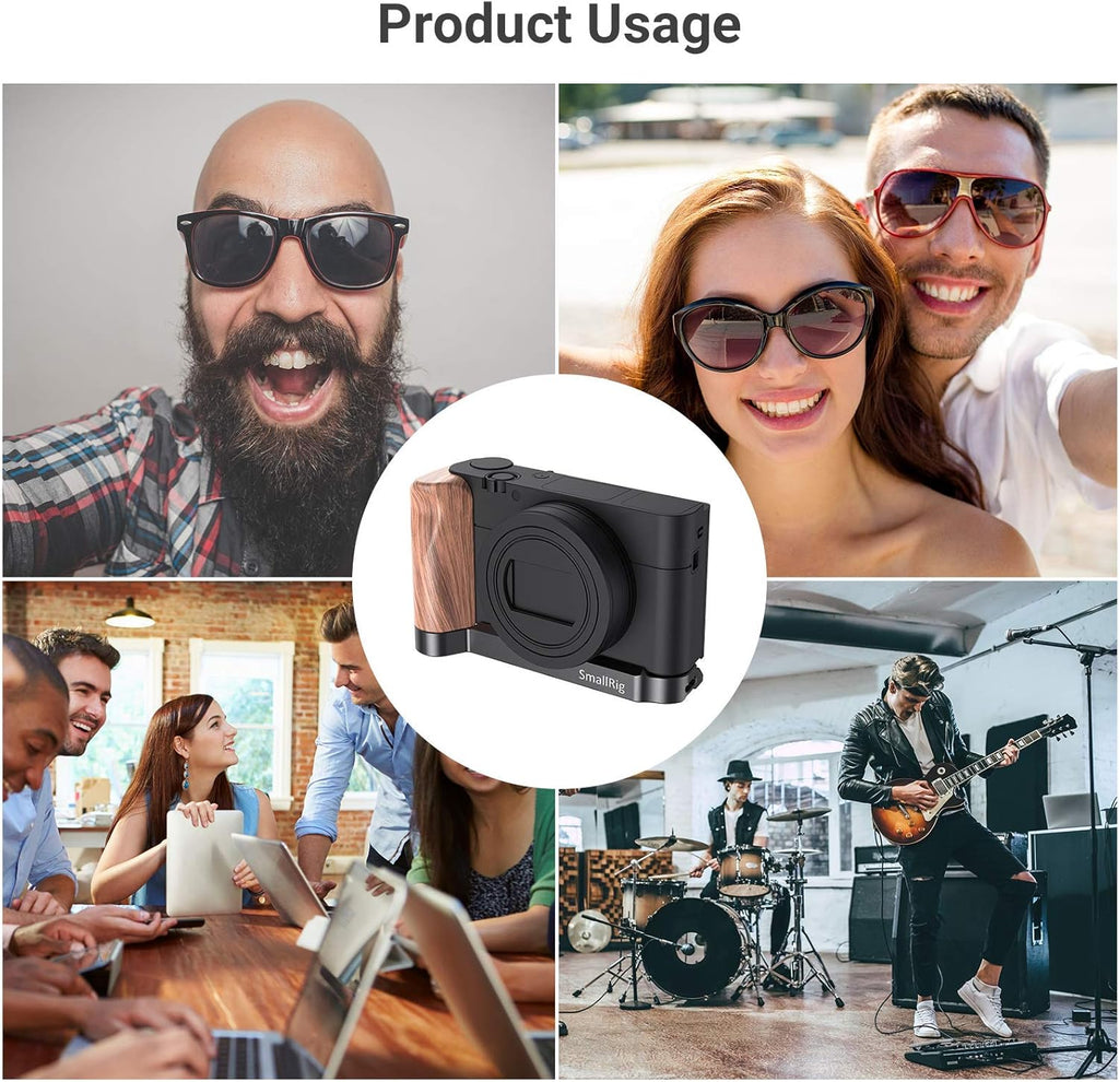 L-Shape Bracket Wooden Grip for RX100 Camera E798266