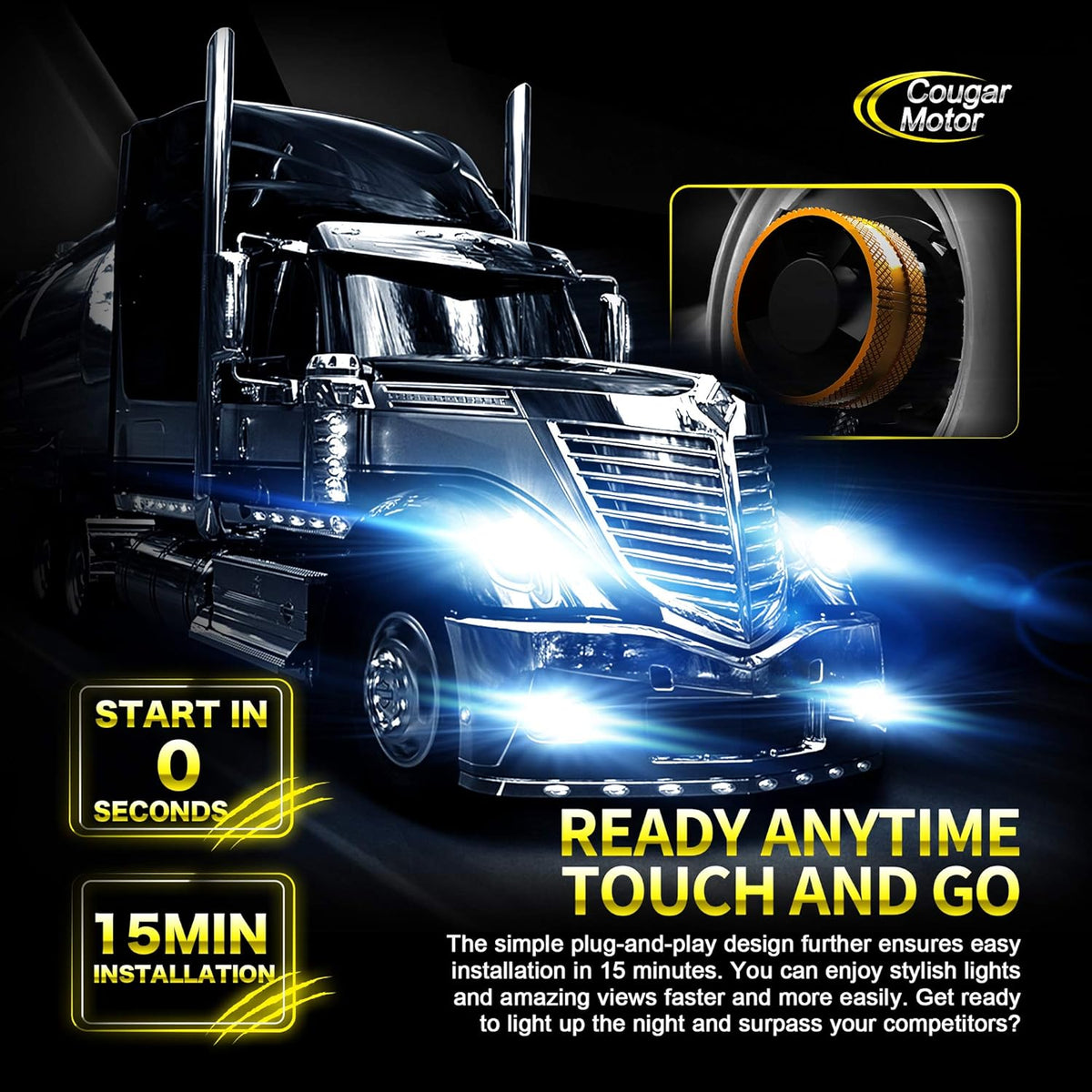 H4 LED Bulb 6500K Cool White Conversion Kit Q92362