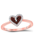 10kt Rose Gold Red Diamond Heart Ring U582658
