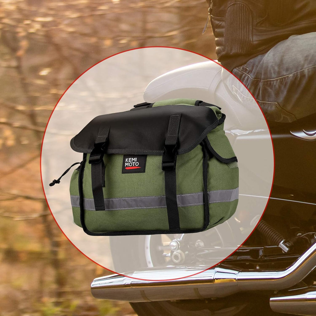 Canvas Throw Over Motorcycle Saddlebags with Rain Covers R12832