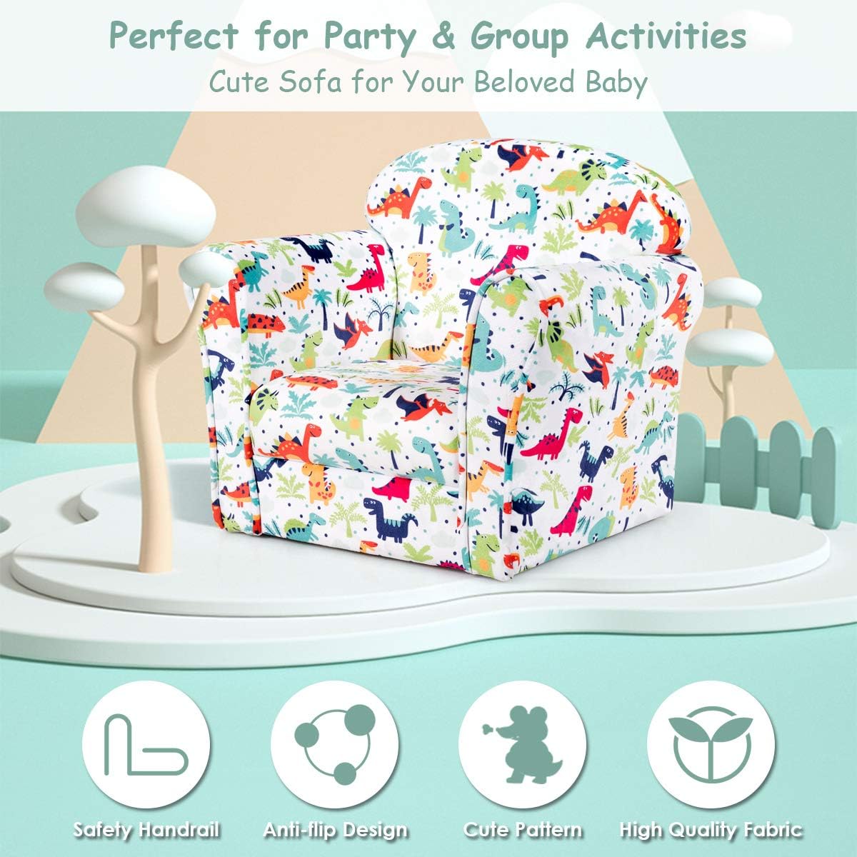 Kids Sofa with Dinosaur Pattern Q3963