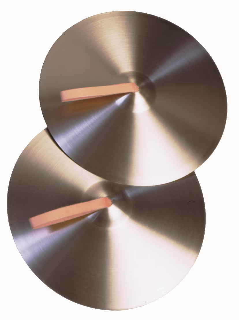 Silver-Bronze Hand-Held Cymbals with Leather Straps I8385